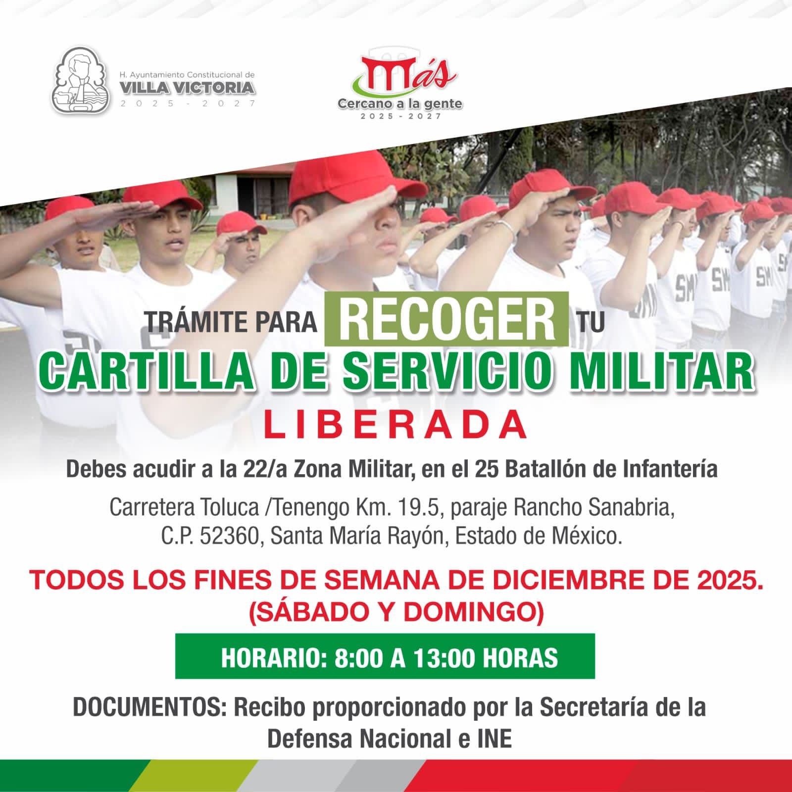 Si vives en Villa Victoria, recoge tu cartilla