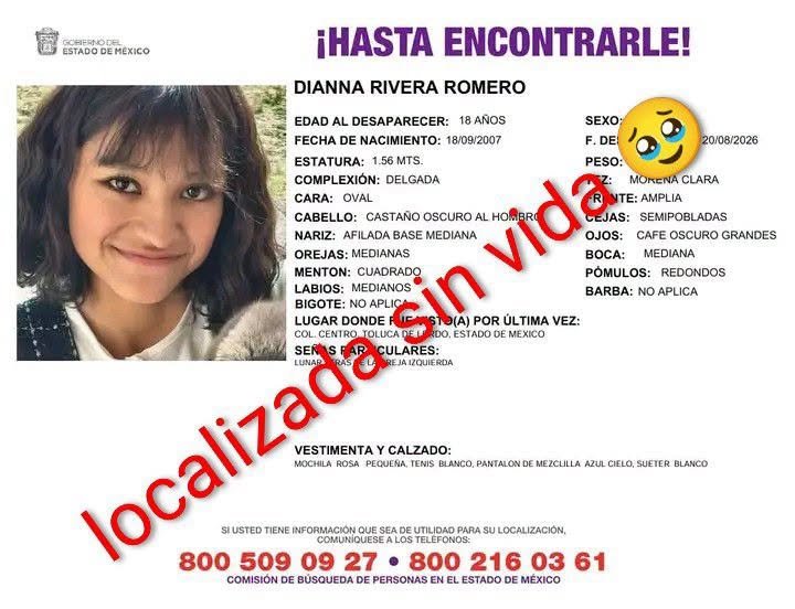 Encuentran a joven desaparecid@ en La Marquesa